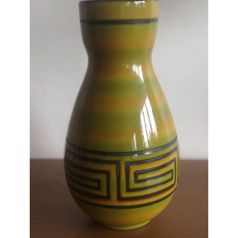 Vintage ceramic vase Elchinger France 1950