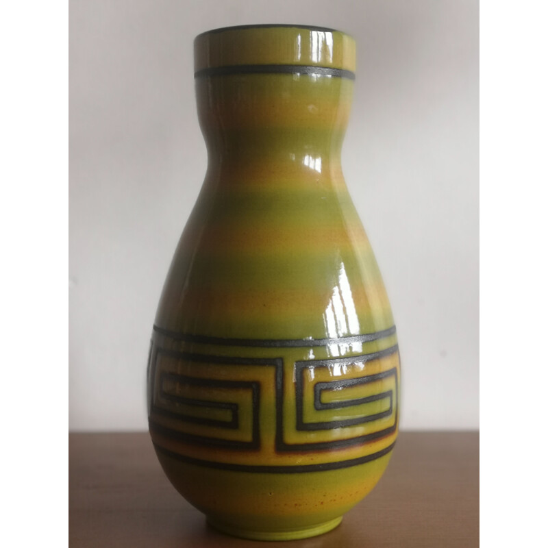 Vintage ceramic vase Elchinger France 1950