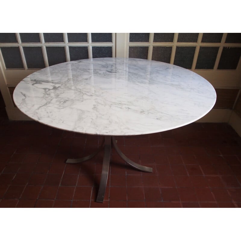 table ronde vintage marbre