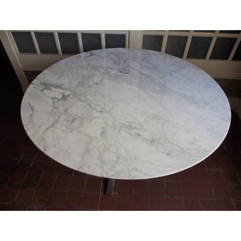 table ronde vintage marbre