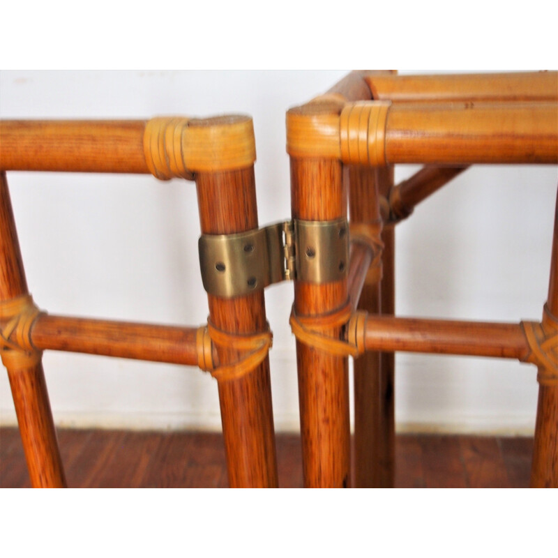 Vintage bamboo console table 1950