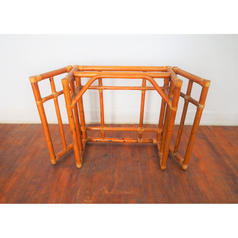 Vintage bamboo console table 1950