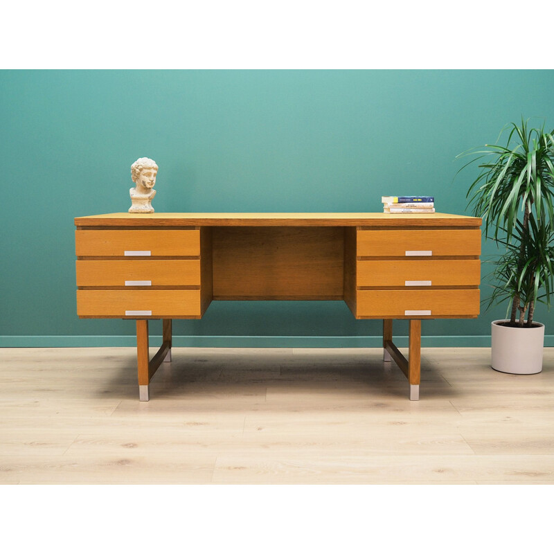 Vintage essenhouten bureau van Kai Kristiansen, Denemarken 1970