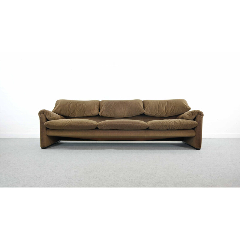 Vintage Maralunga 3-Seater Sofa by Vico Magistretti Cassina Italy 1973