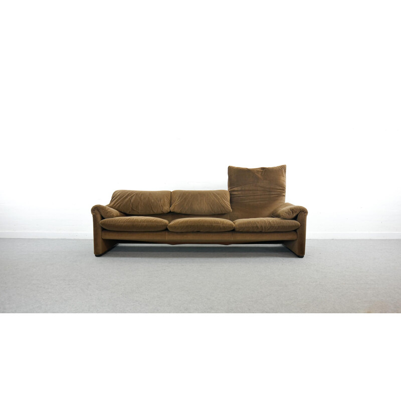 Vintage Maralunga 3-Seater Sofa by Vico Magistretti Cassina Italy 1973