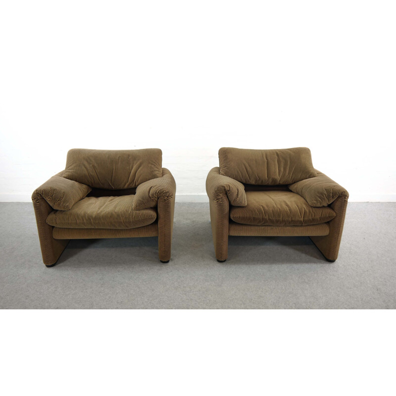 Pair of Maralunga Loungechairs by Cassina, Italy 1973