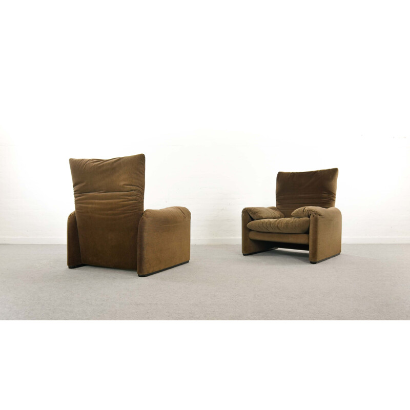 Pair of Maralunga Loungechairs by Cassina, Italy 1973