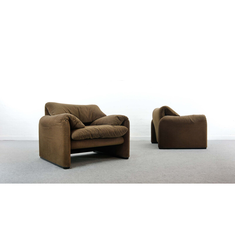 Pair of Maralunga Loungechairs by Cassina, Italy 1973