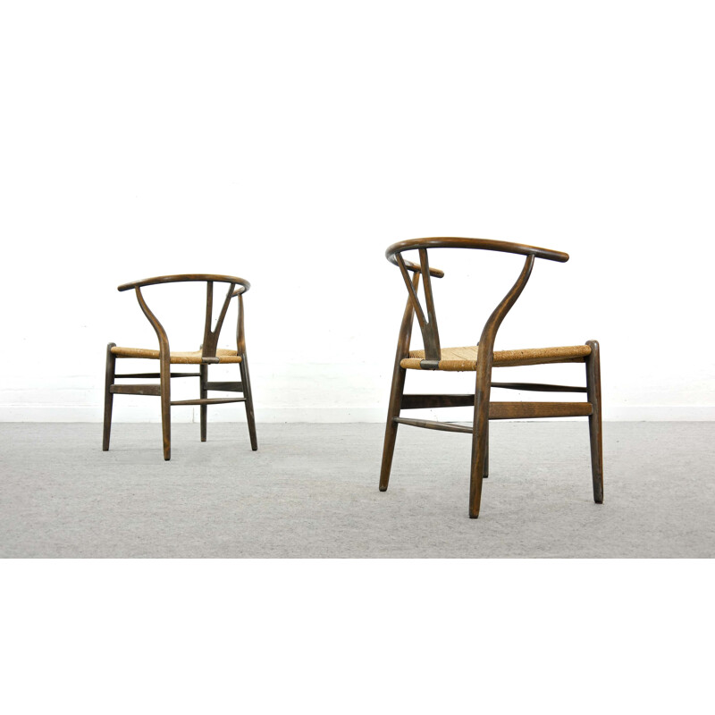 Pair of CH24 Wishone Dining Chairs by Hans Wegner for Carl Hansen, Denmark 1950