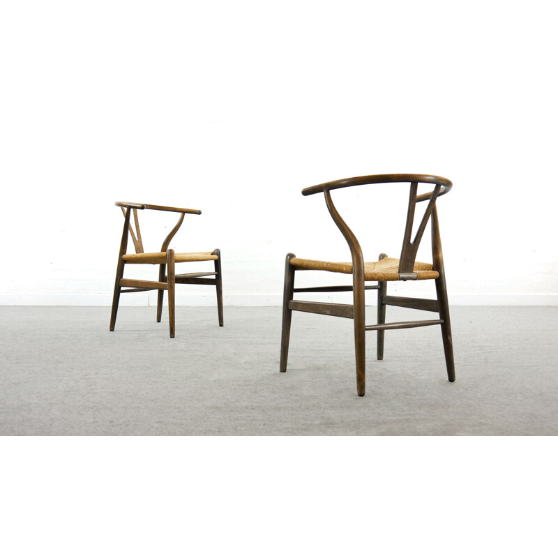 Pair of CH24 Wishone Dining Chairs by Hans Wegner for Carl Hansen, Denmark 1950