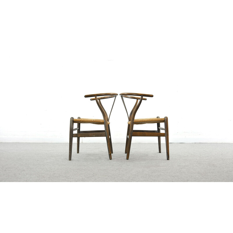 Pair of CH24 Wishone Dining Chairs by Hans Wegner for Carl Hansen, Denmark 1950