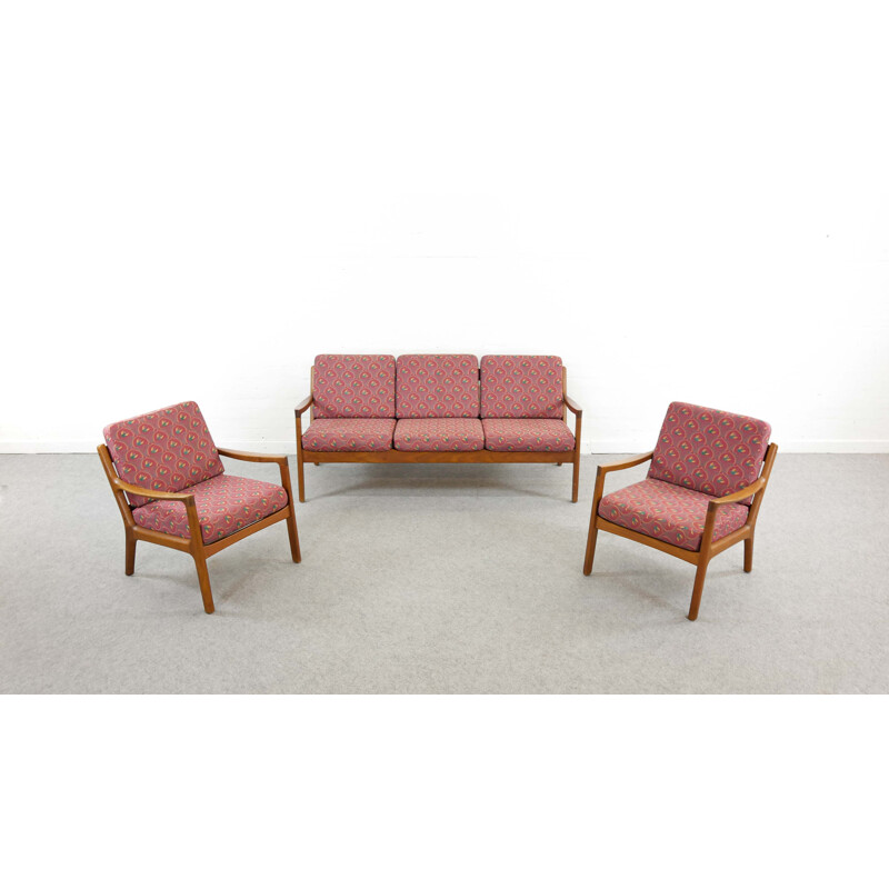 Vintage Senator Living Room with Sofa and Chairs by Ole Wanscher for France and Son 1960