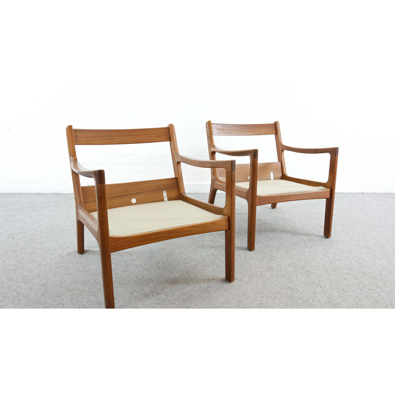 Vintage senatorenlounge met bank en stoelen van Ole Wanscher voor France et Fils 1960