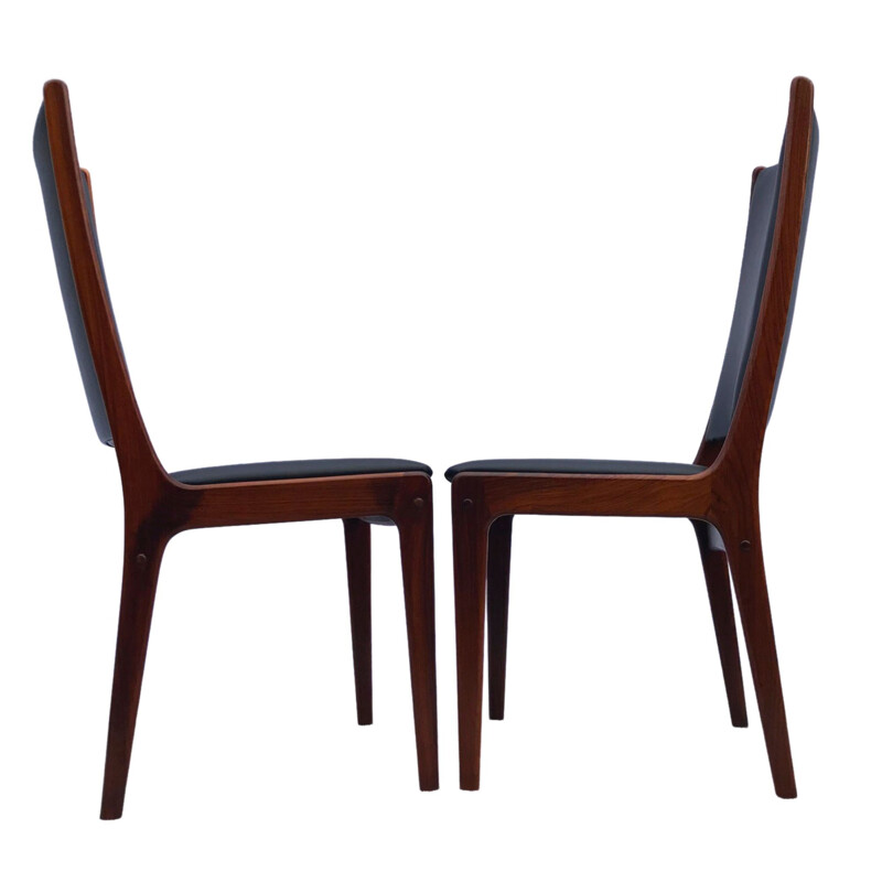 Set of 6 Mid Century  Brazilian Rosewood High Back Dining Chairs by Johannes Andersen for Uldum Danish Møbelfabric