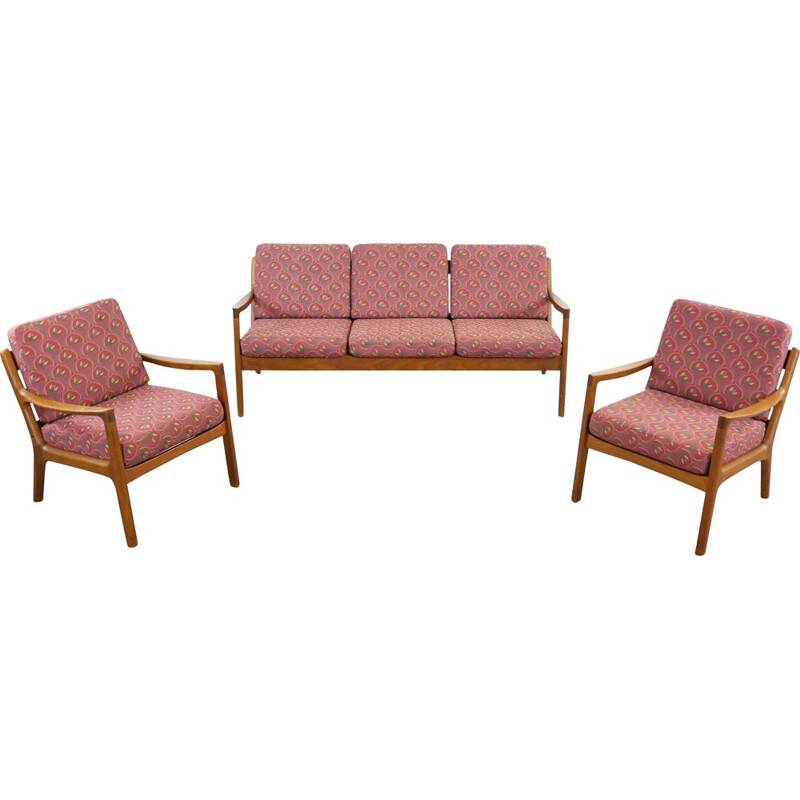 Salón de senador vintage con sofá y sillas de Ole Wanscher para France et Fils 1960