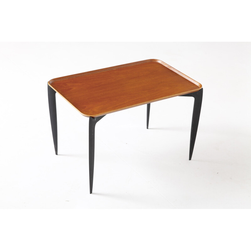 Fritz Hansen coffe table in wood and metal, Svend Aage WILLUMSEN & H. ENGHOLM  - 1960s