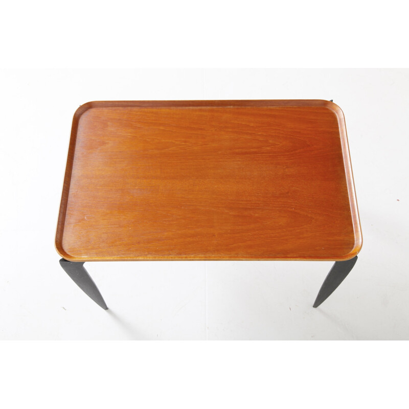 Fritz Hansen coffe table in wood and metal, Svend Aage WILLUMSEN & H. ENGHOLM  - 1960s