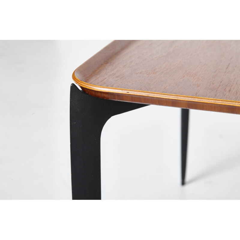 Fritz Hansen coffe table in wood and metal, Svend Aage WILLUMSEN & H. ENGHOLM  - 1960s