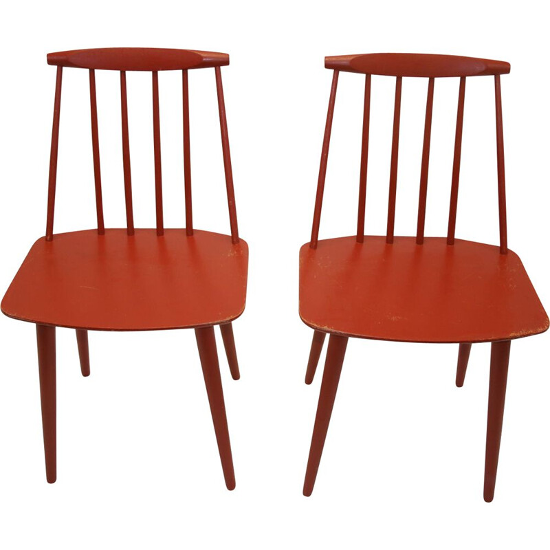 Paire de chaises vintage J77, Folke palsson voor FDB Mobler, jaren 1960