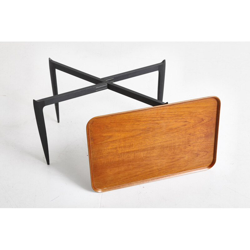 Fritz Hansen coffe table in wood and metal, Svend Aage WILLUMSEN & H. ENGHOLM  - 1960s