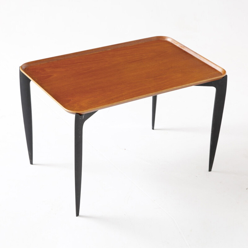 Fritz Hansen coffe table in wood and metal, Svend Aage WILLUMSEN & H. ENGHOLM  - 1960s