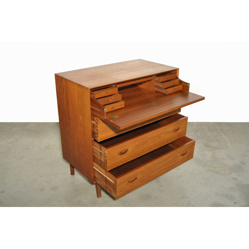 Vintage Teak vanity dresser  chest of drawers by Peter Hvidt & Orla Mølgaard Nielsen for Søborg Møbelfabrik, Denmark 1950