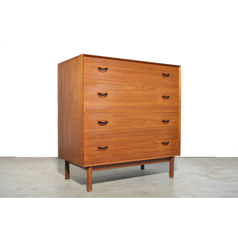 Vintage Teak vanity dresser  chest of drawers by Peter Hvidt & Orla Mølgaard Nielsen for Søborg Møbelfabrik, Denmark 1950