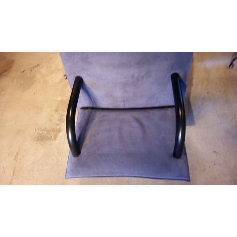 Artflex "T-Line" fauteuil in blauw Alcantara, Burkhard VOGTHERR - 1984