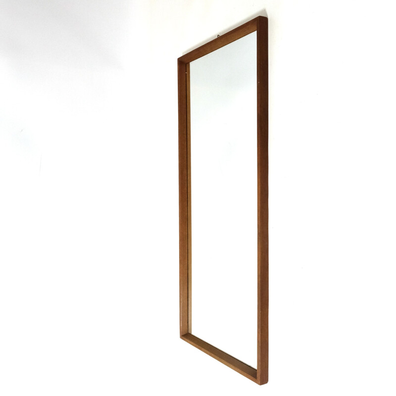 Miroir scandinave vintage en bois, 1960