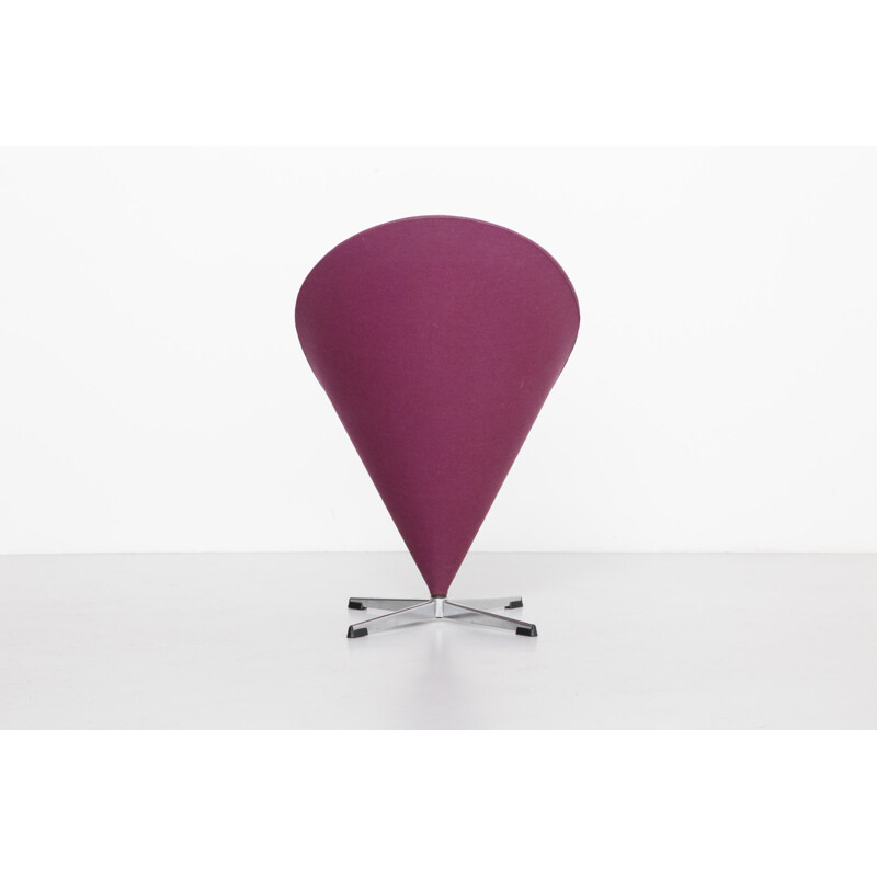 "Cone" chair in metal and purple fabric, Verner PANTON - 1958