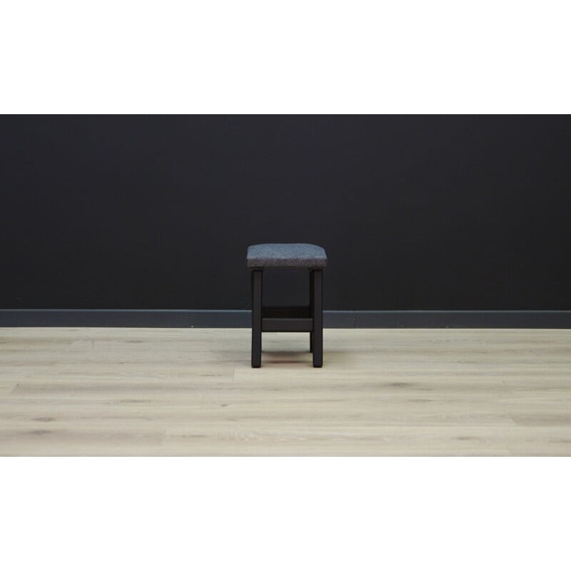 Vintage stool gray oak Scandinavian 1970s	