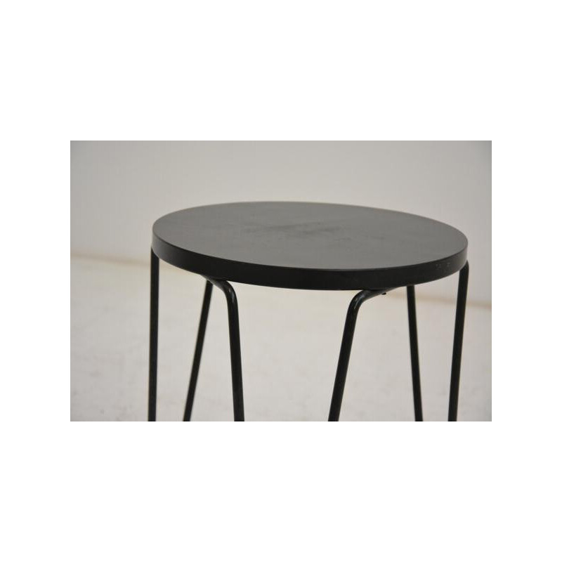 "75" stool in black metal, Florence KNOLL - 1950s