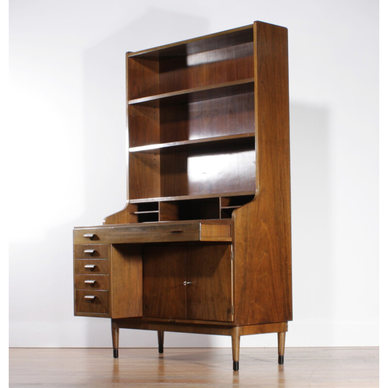 Large mid-century secretary in teak - 1950s