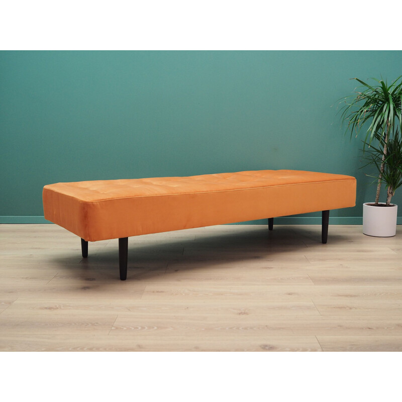 Vintage day bed with orange velvet 1960s