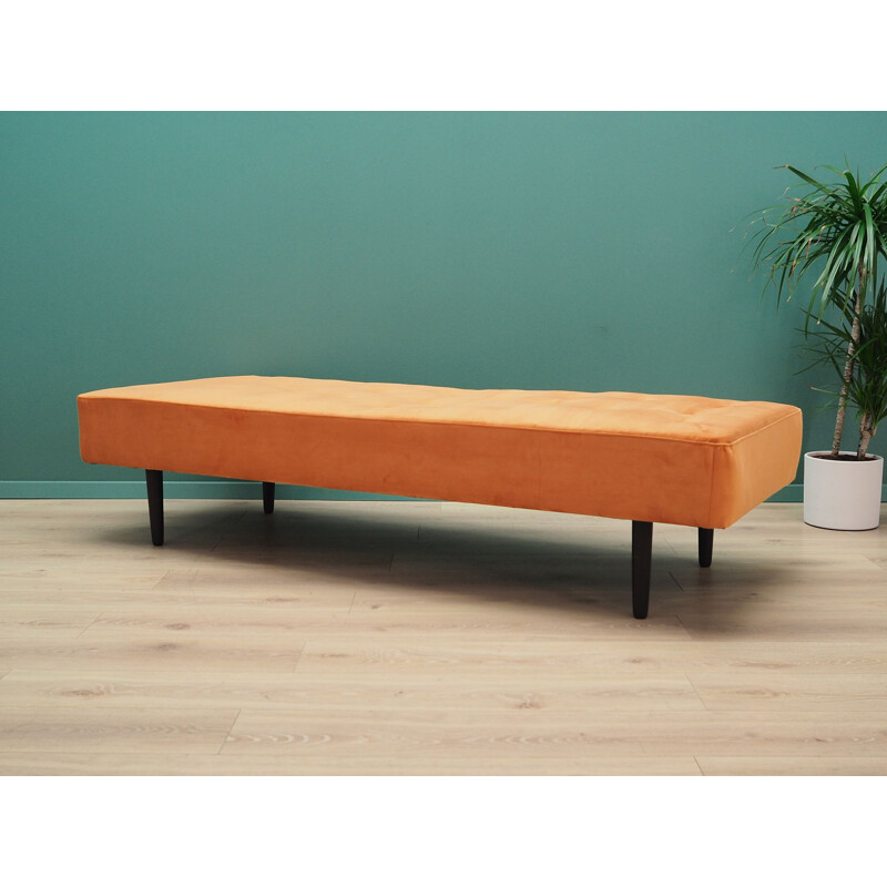 Vintage day bed with orange velvet 1960s