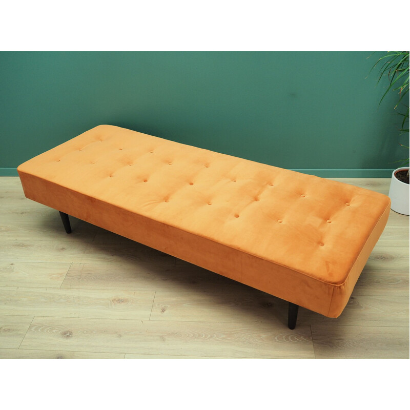 Vintage day bed with orange velvet 1960s