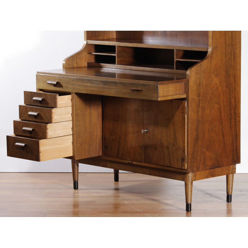 Large mid-century secretary in teak - 1950s