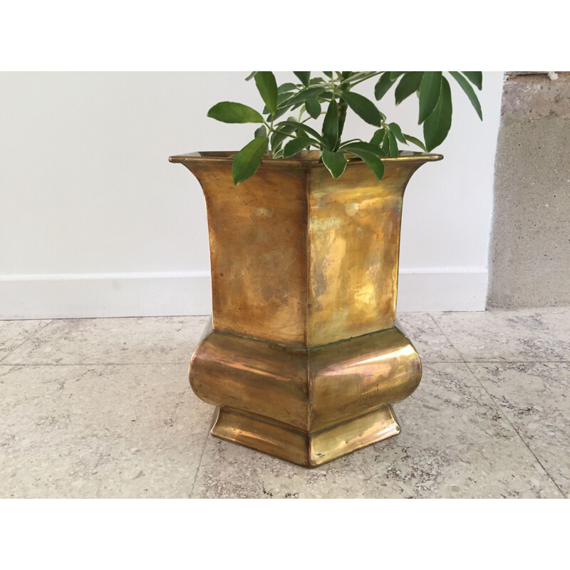 Vintage Large pot cover in Brass 1970