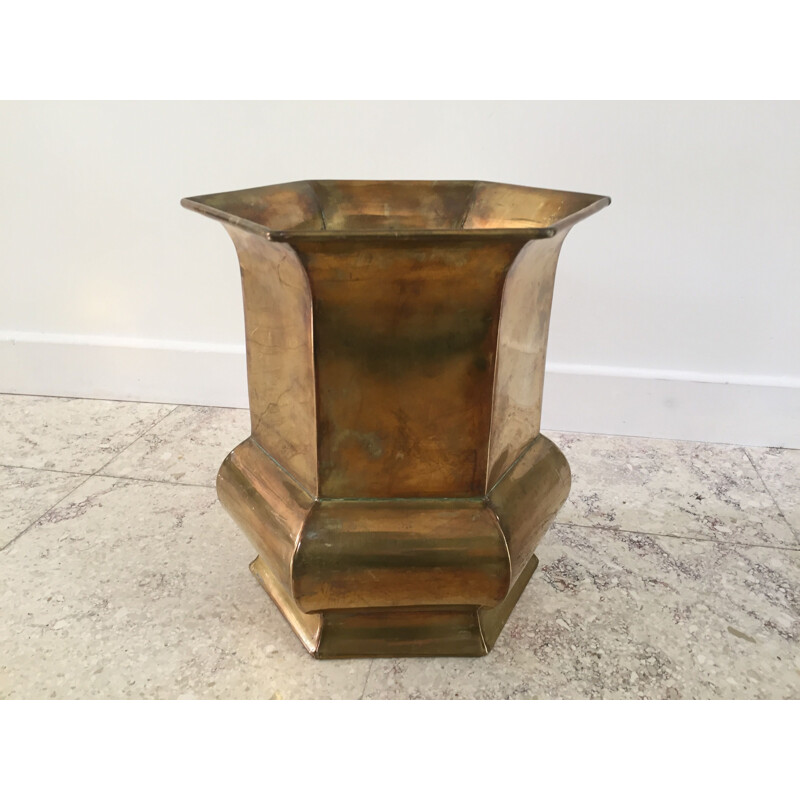 Vintage Large pot cover in Brass 1970