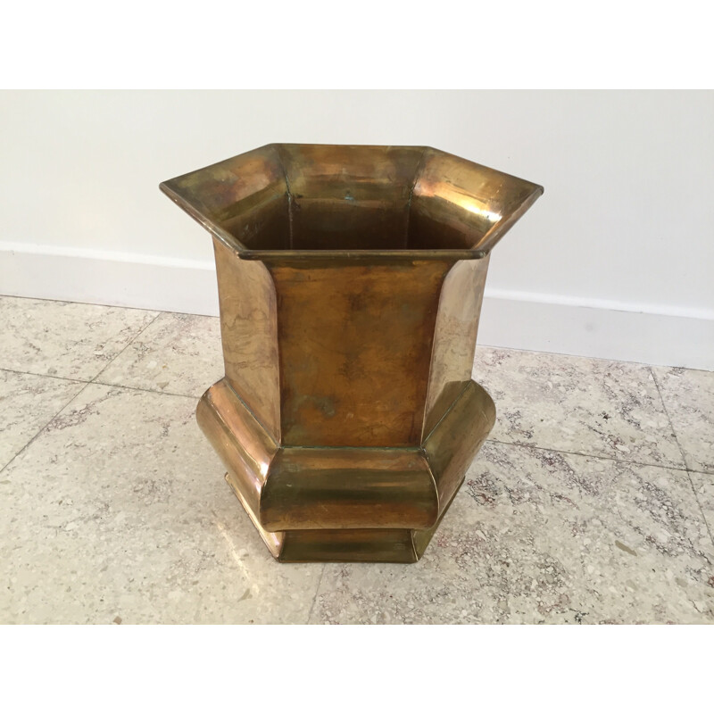 Vintage Large pot cover in Brass 1970