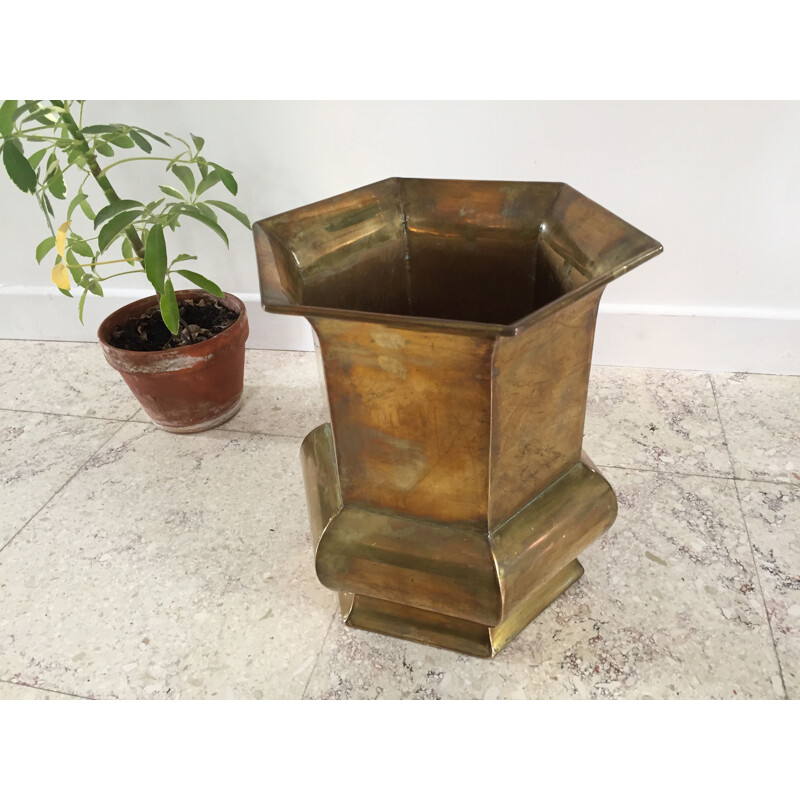 Vintage Large pot cover in Brass 1970