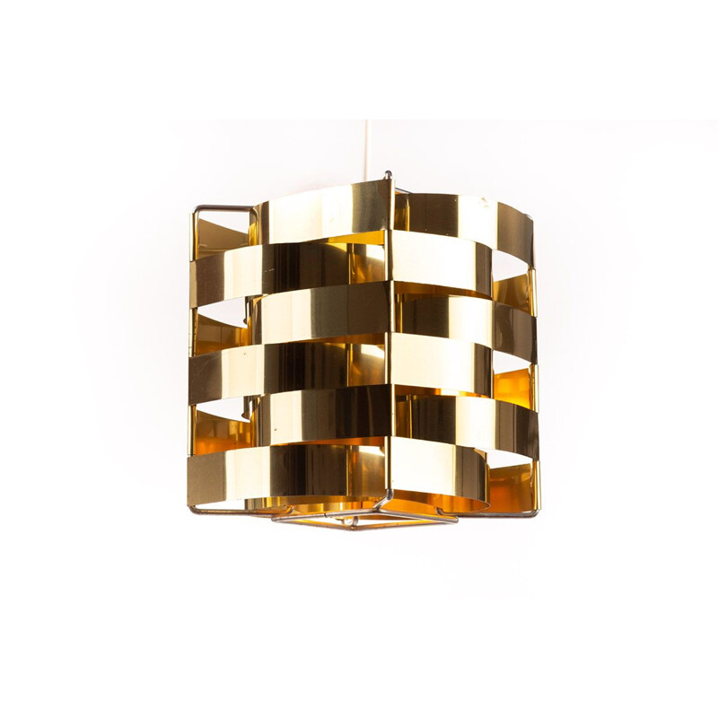 Mid century brass pendant lamp Max Sauze 1960