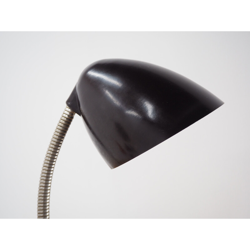 Vintage black bakelite table lamp by Eric Kirkman Cole, Czechoslovakia 1950