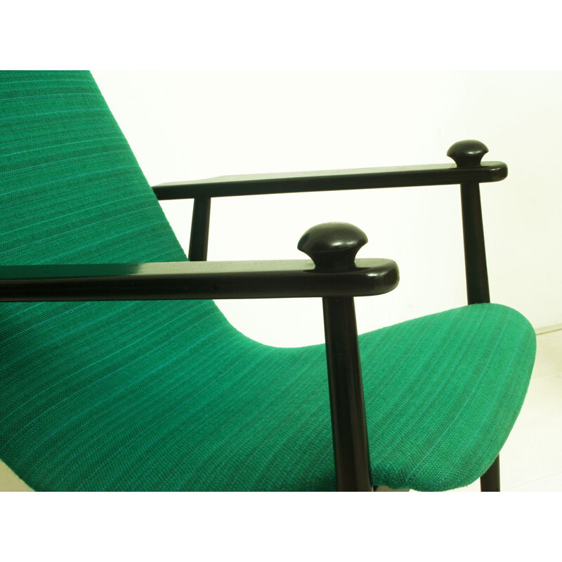 Vintage Black & Turquoise Rocking Chair, 1960s