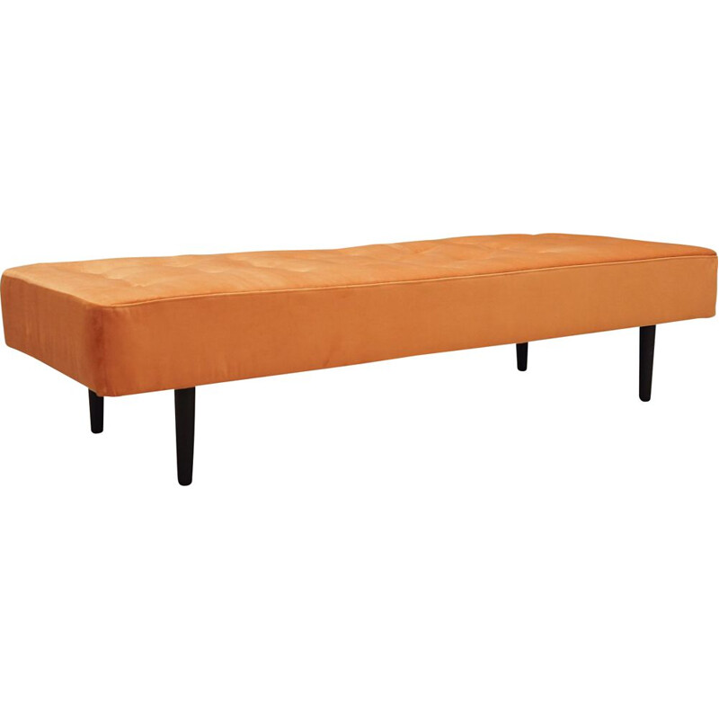 Vintage day bed with orange velvet 1960s