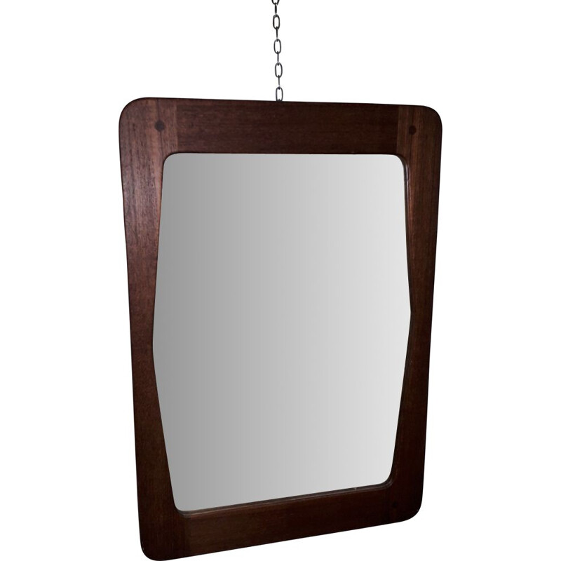 Vintage teak freeform mirror by Agne Jakobsson Sweden 1960.