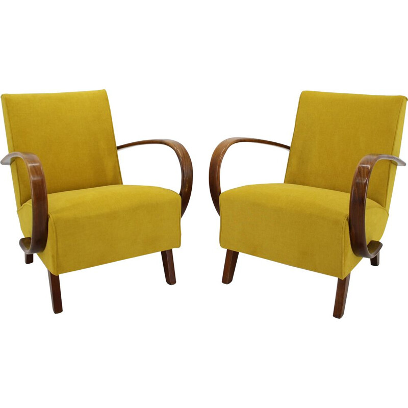 Pair of Jindrich Halabala Armchairs 1950s