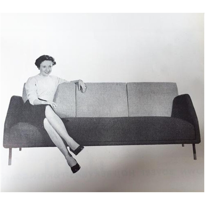 BO-77 Bovirke sofa in teak and beige fabric, Finn JUHL - 1953