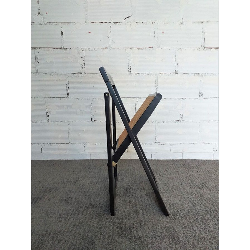 Vintage cane folding chair Aldo Jacober 1970
