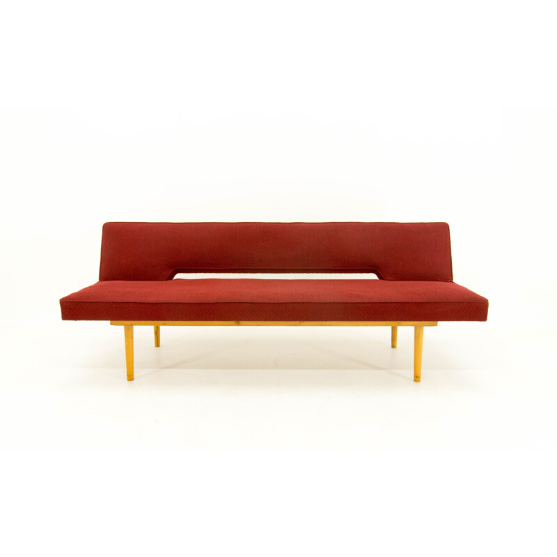 Midcentury red Sofa by Miroslav Navrátil, 1960s